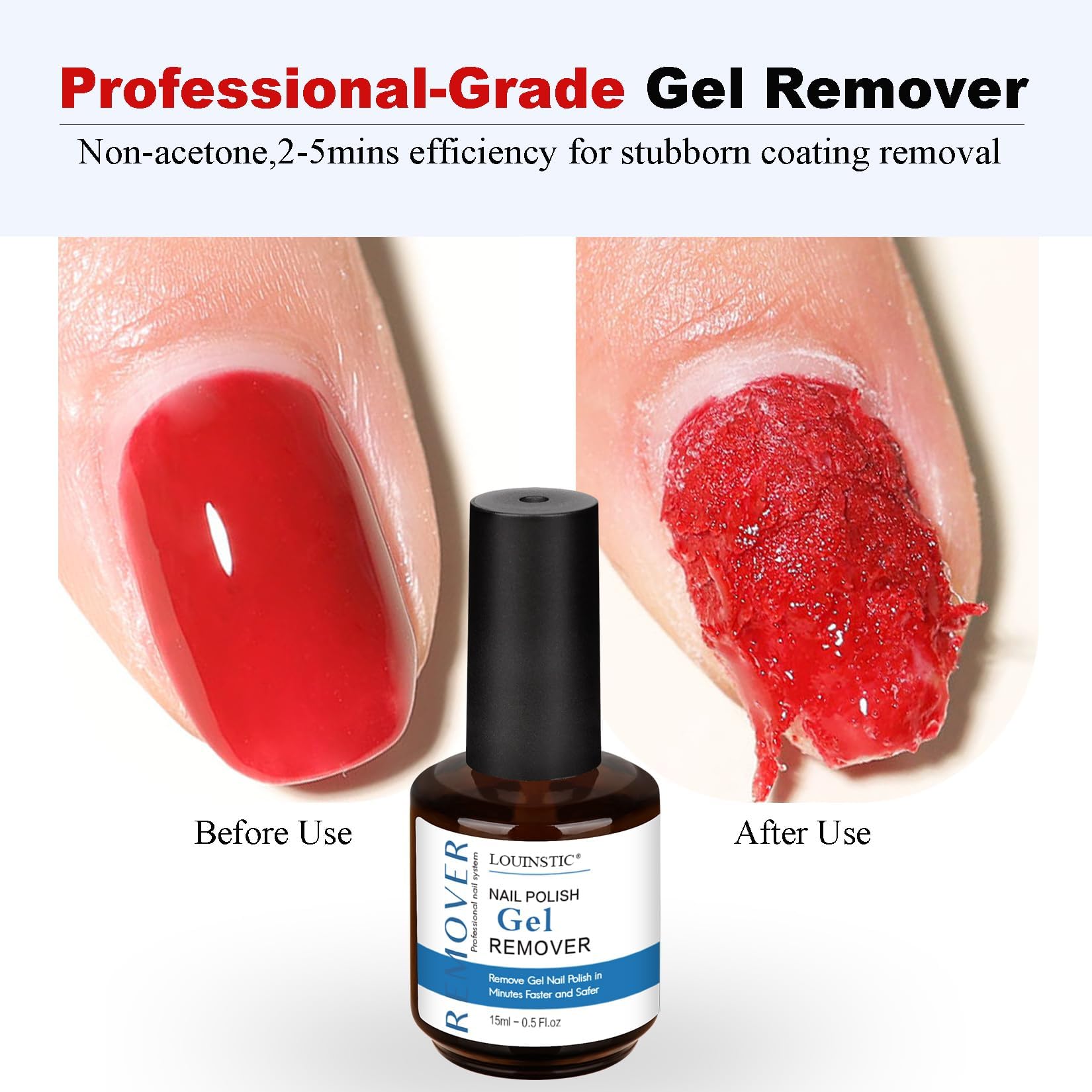 LOUINSTIC cuticle oil applied to the nail bed illustrating hydration and improved sheen