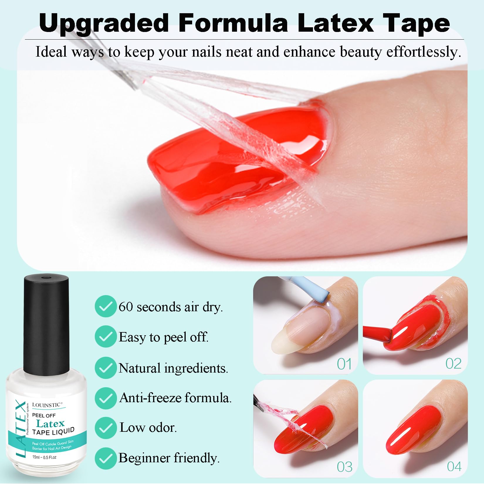 LOUINSTIC cuticle oil bottle and dropper, nourishes and restores nails
