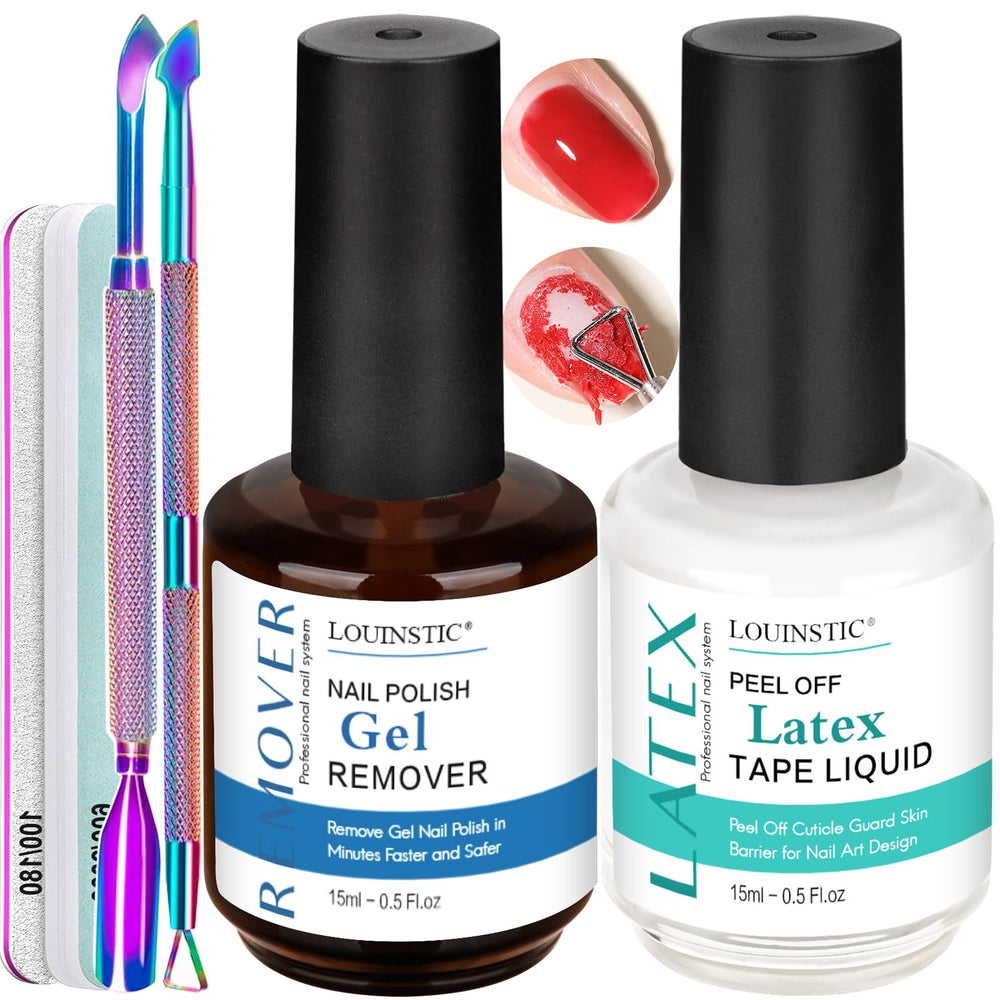 LOUINSTIC front packaging showing compact gel remover kit for quick clean removal