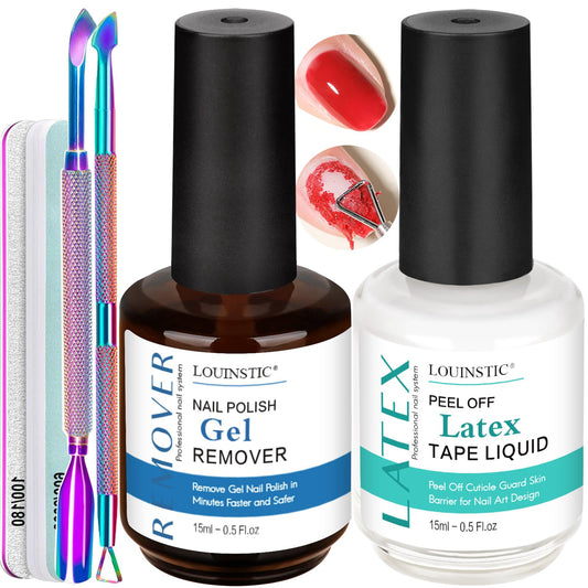 LOUINSTIC front packaging showing compact gel remover kit for quick clean removal