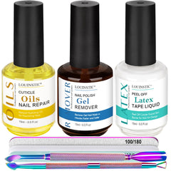 LOUINSTIC front packaging showing full remover kit, easy at-home use