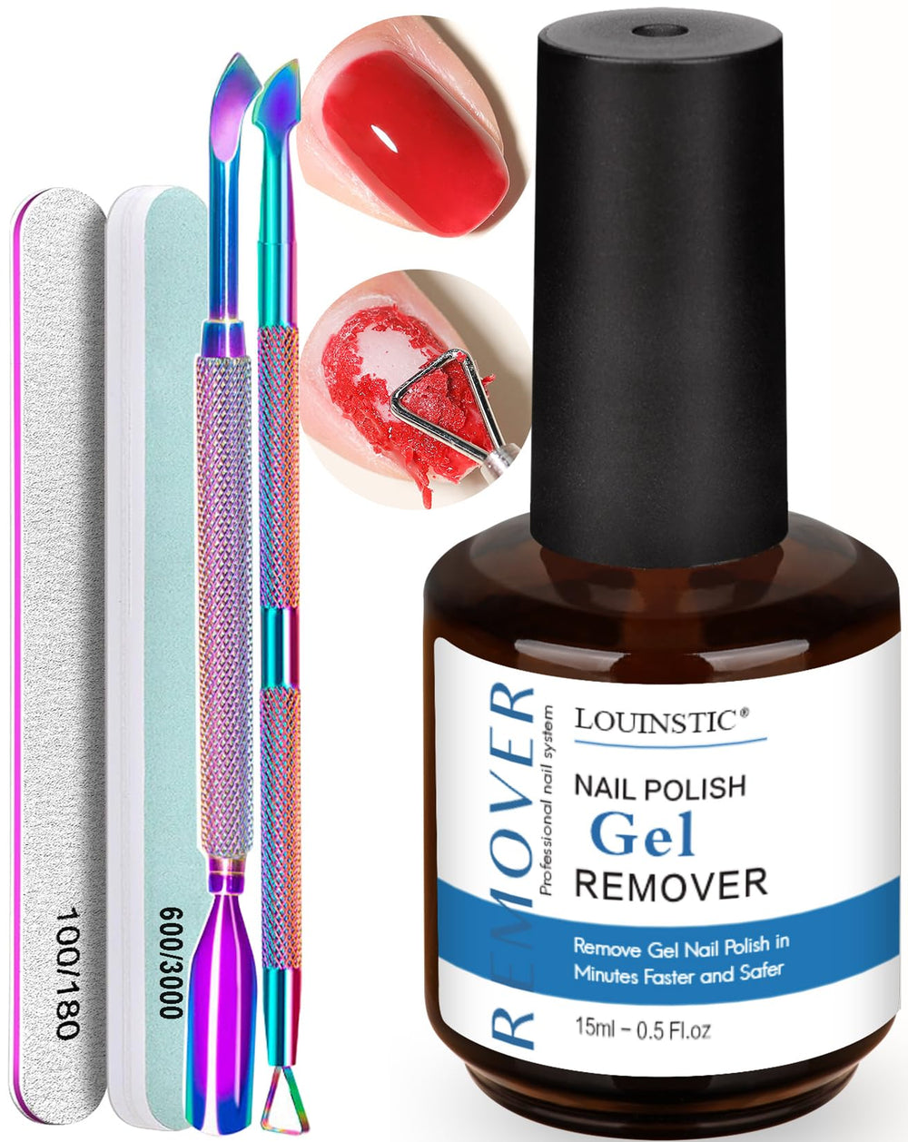 LOUINSTIC front packaging showing kit and quick removal benefit