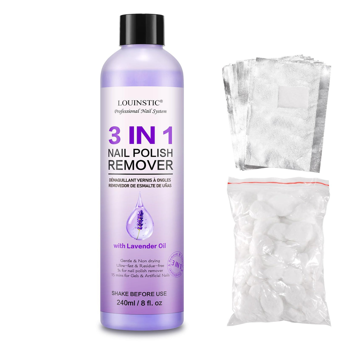 LOUINSTIC front packaging showing kit components and fast removal benefit