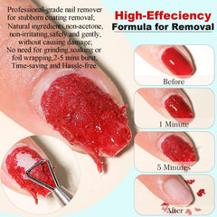 LOUINSTIC gel remover bottle label detail highlighting acetone-free formula benefit
