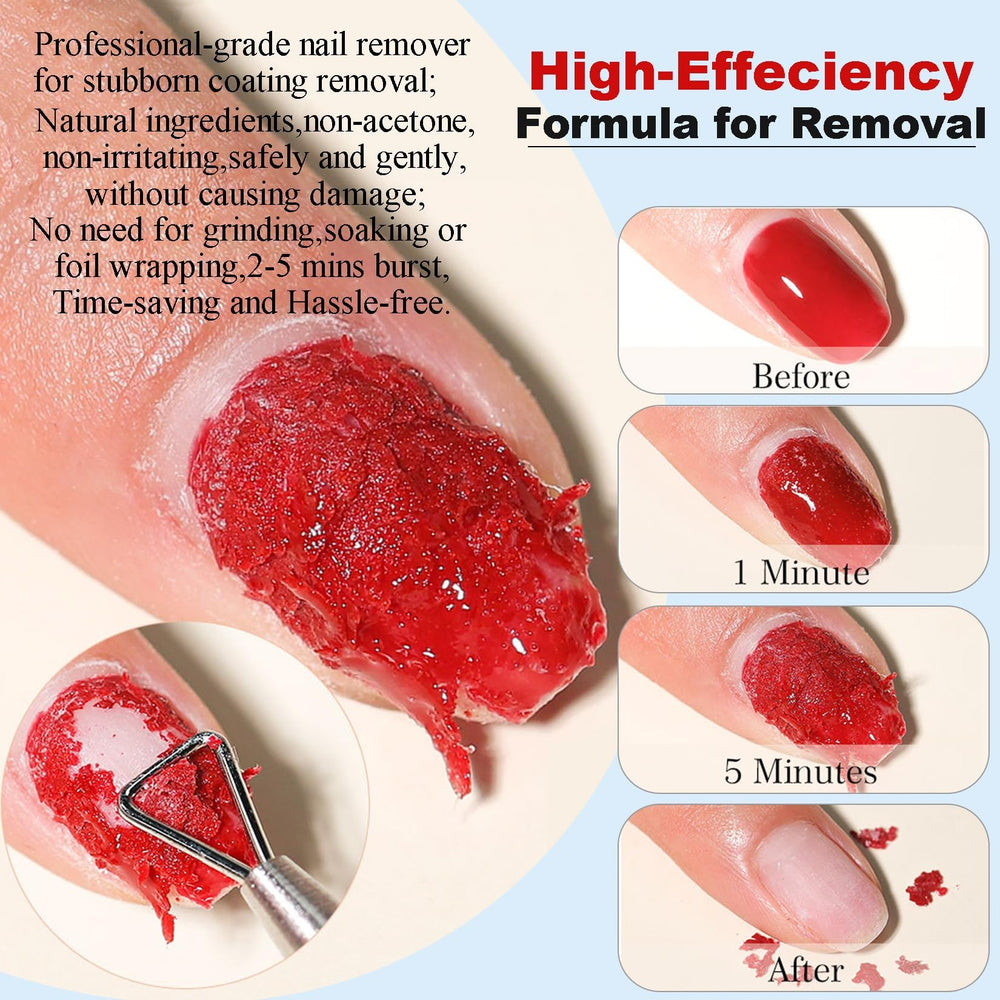 LOUINSTIC visible bubbling lifting gel polish to show effective removal