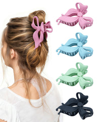 Lourny front view of bow clip showing decorative bow and secure hold
