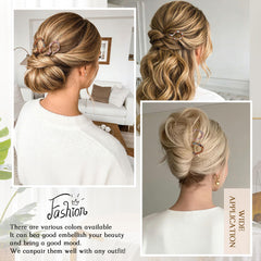 Lourny pin securing a half-up hairstyle showing comfortable, all-day wear