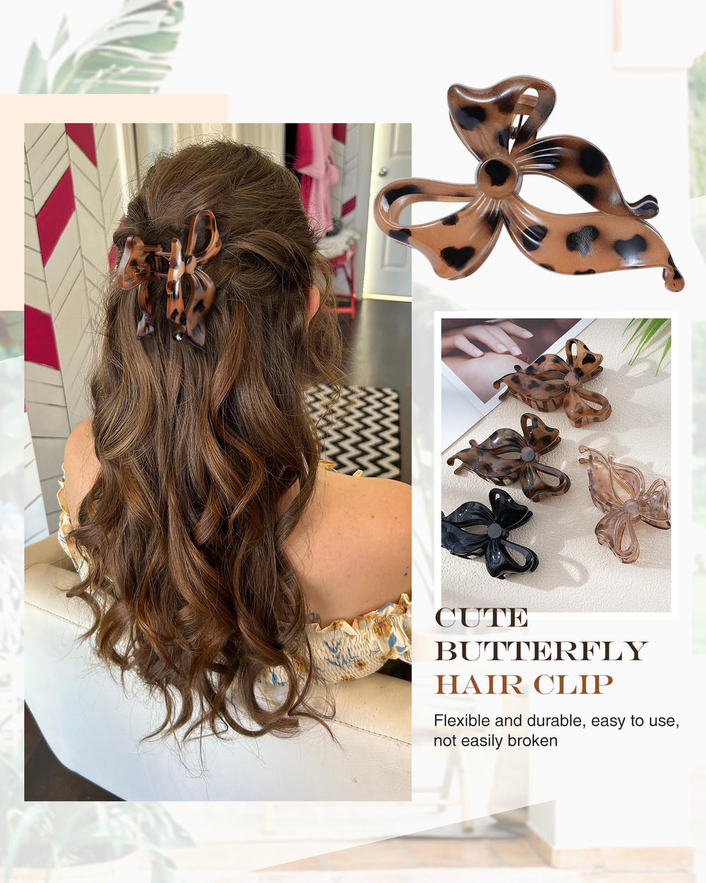 Lourny clip holding thick hair in a bun with reliable comfortable hold