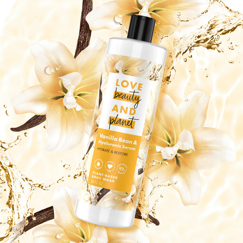 Love Beauty and Planet close-up of creamy lather demonstrating gentle cleanse