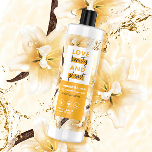 Love Beauty and Planet close-up of creamy lather demonstrating gentle cleanse