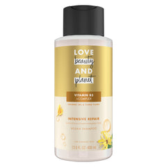 Love Beauty and Planet front bottle showing clean design and recyclable packaging benefit