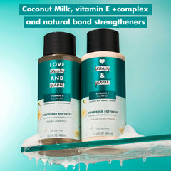 Love Beauty And Planet 13.5 oz bottle in hand illustrating size and travel convenience