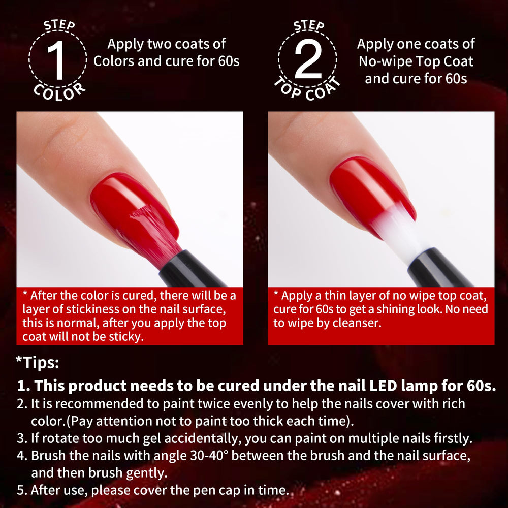 Love easy application close-up of brush painting a red nail for precise results