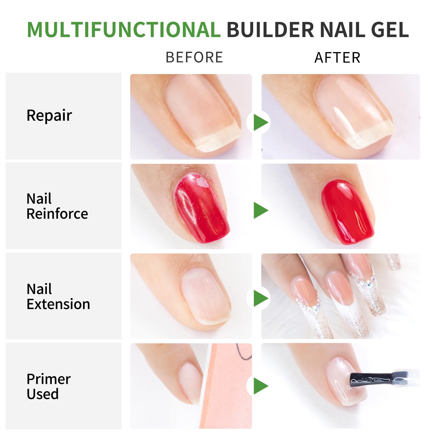 Love easy gel texture on brush showing smooth self-leveling consistency for even coverage
