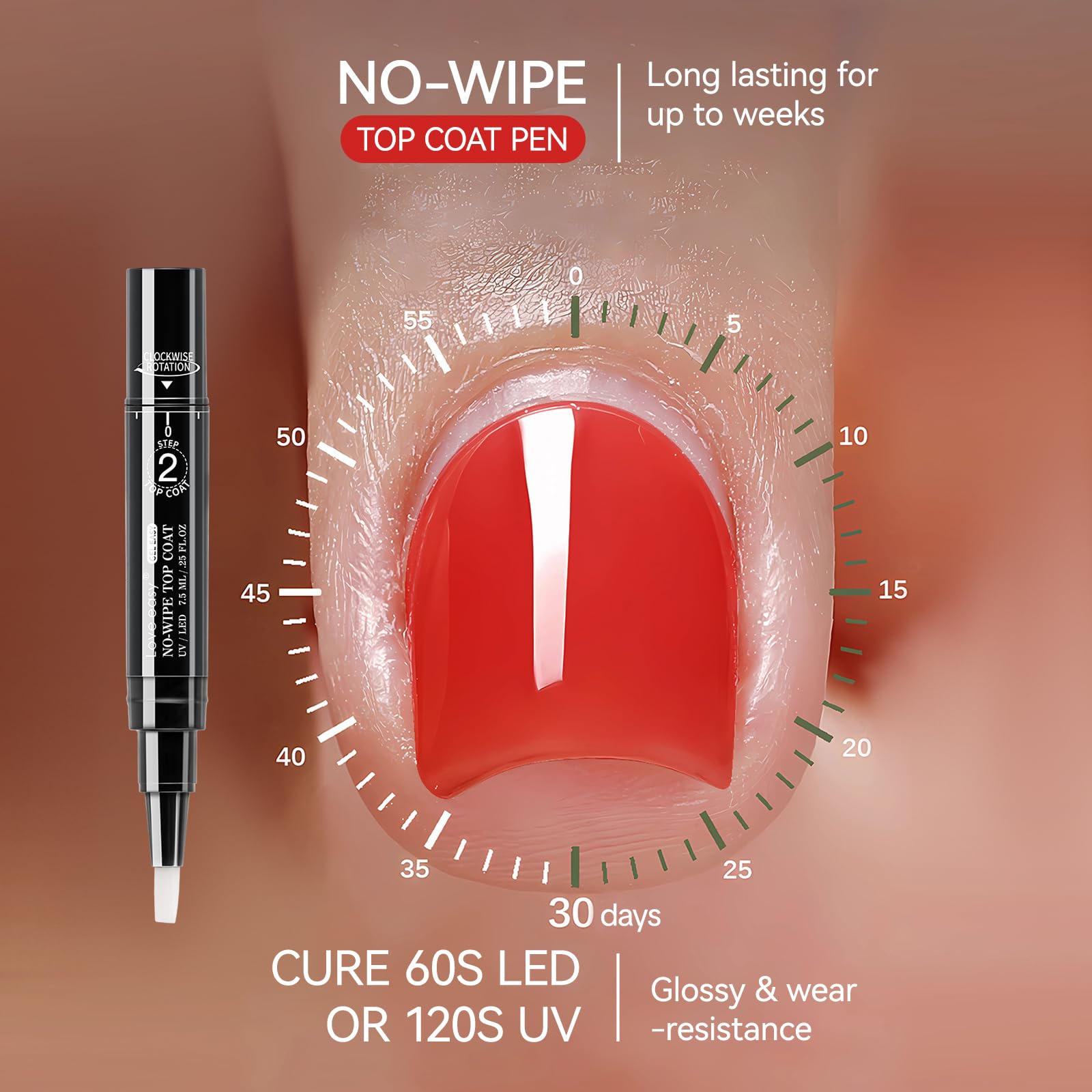 Love easy pen close-up brush tip for precise, controlled application