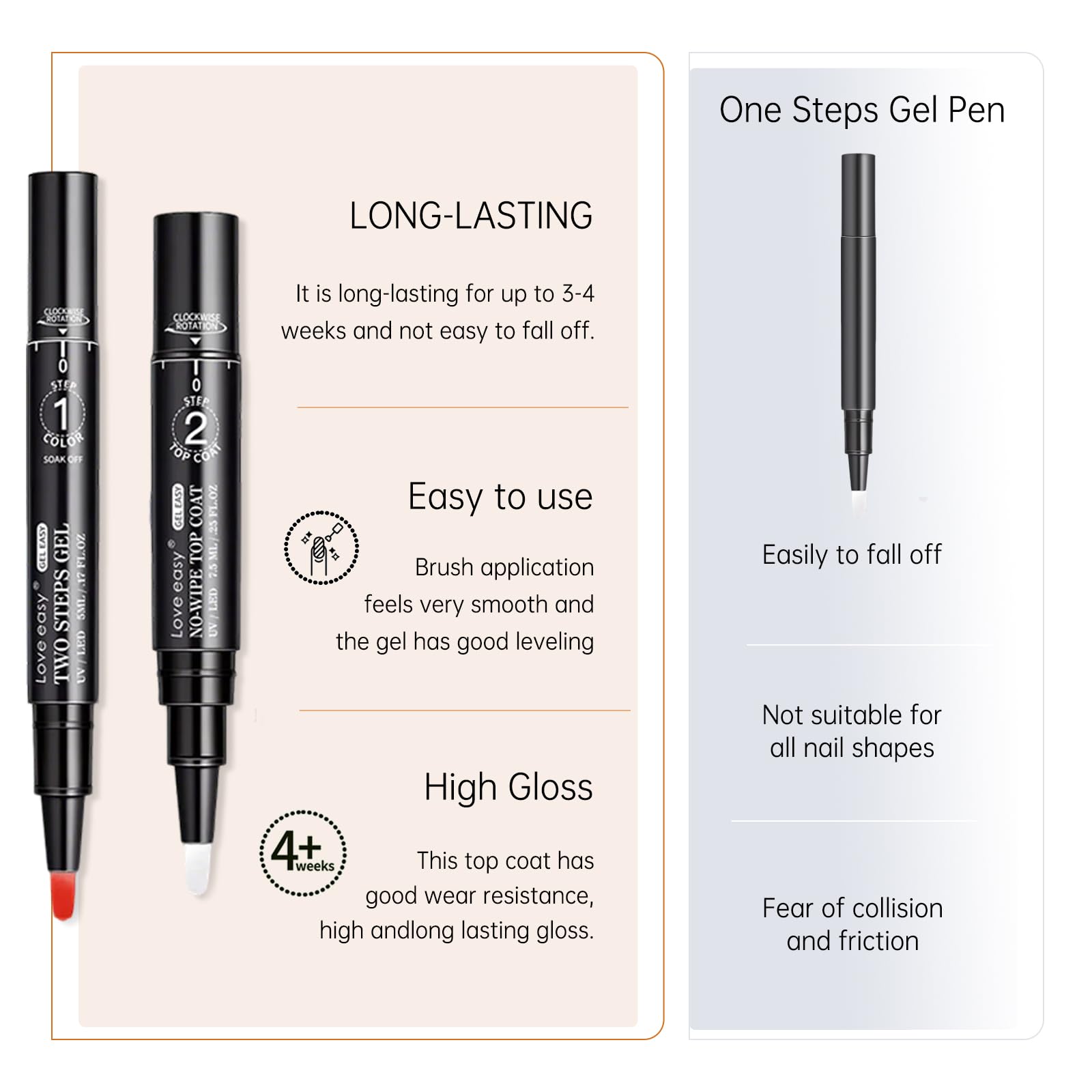 Love easy six red gel pens lined up to display shade range and portability