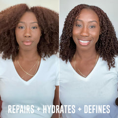 Love Ur Curls conditioner texture on fingers showing detangling slip