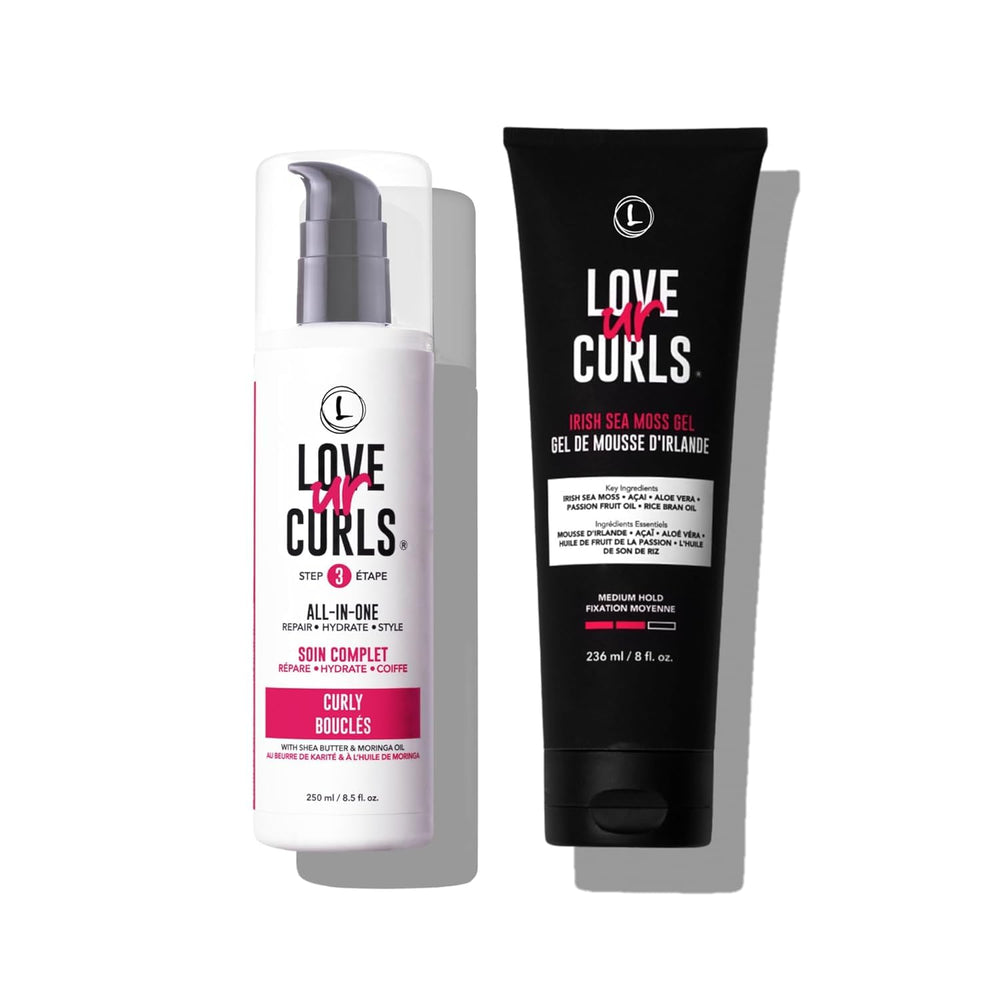 Love Ur Curls bundle front view showing both products and clean packaging benefit