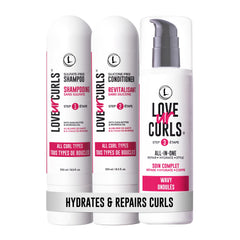 Love Ur Curls front packaging showing complete wavy 3-step set benefits