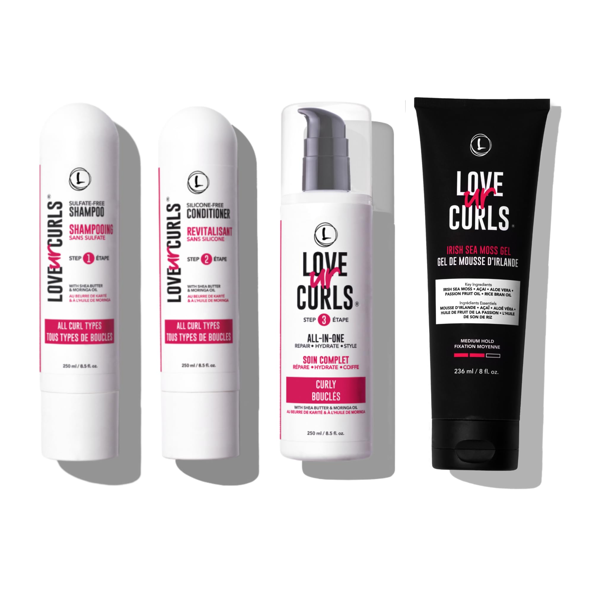 Love Ur Curls front packaging highlighting complete curl kit benefits