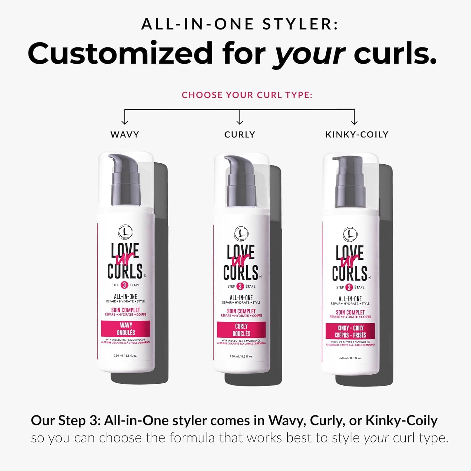 Love Ur Curls gel being scrunched into damp curls showing frizz control and definition
