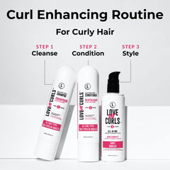 Love Ur Curls shampoo pump close-up illustrating gentle cleansing action