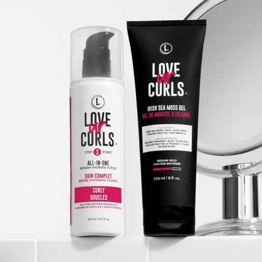 Love Ur Curls curl cream close-up texture demonstrating creamy slip for easy application