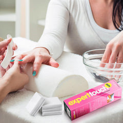 LoveBB wipes in salon setting used by technician for tidy nail art cleanup