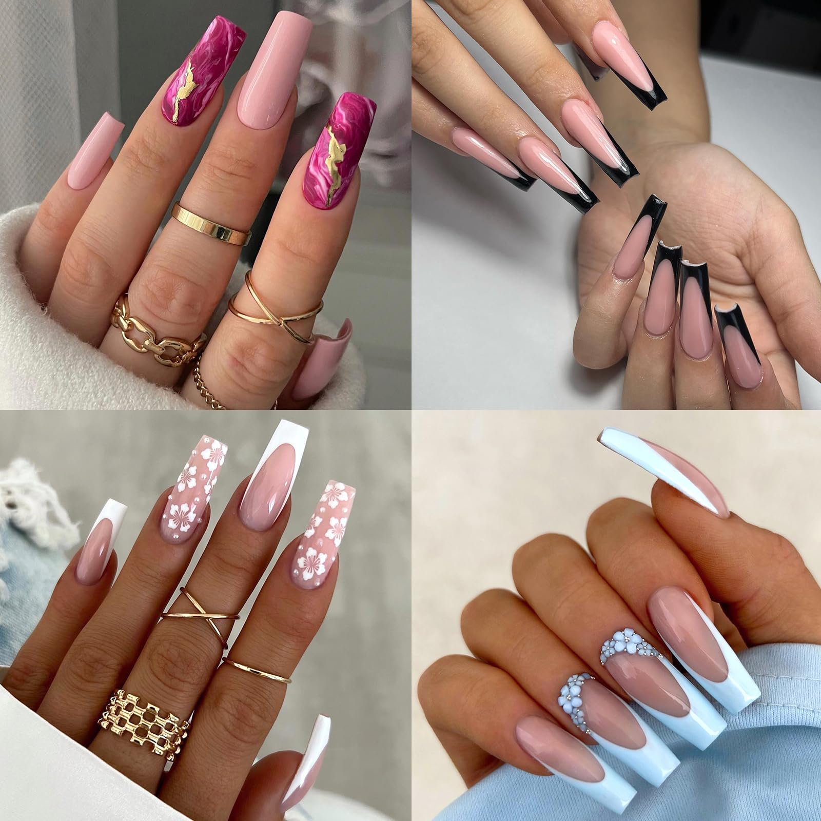 LoveOurHome demonstration of pressing a clear tip on natural nail for quick application