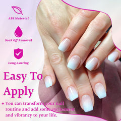 LoveOurHome tube of nail glue and adhesive tabs displayed for secure, long-lasting wear