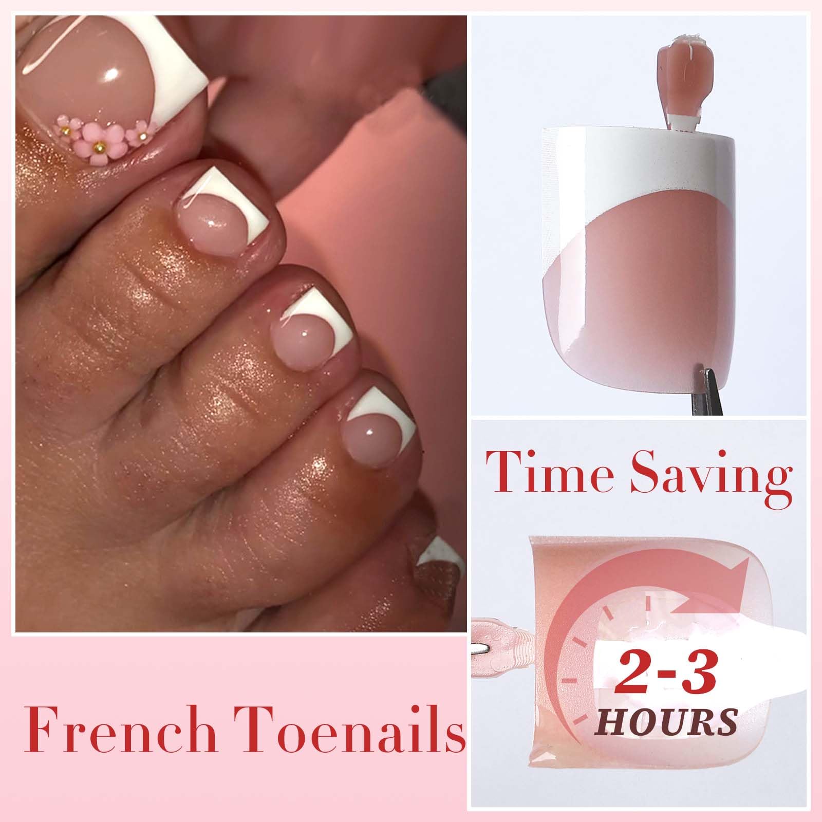 LoveOurHome close-up of white French tip texture highlighting durable acrylic finish