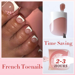 LoveOurHome close-up of white French tip texture highlighting durable acrylic finish
