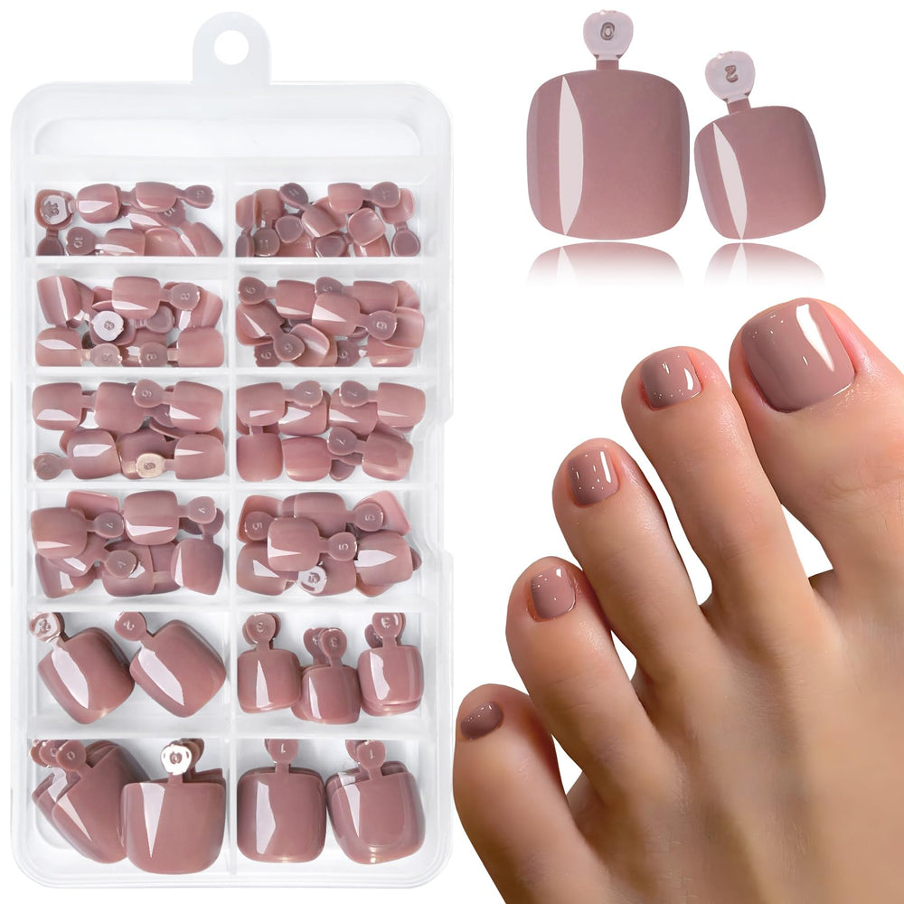 LoveOurHome front packaging displaying coffee press-on toenails and kit benefits
