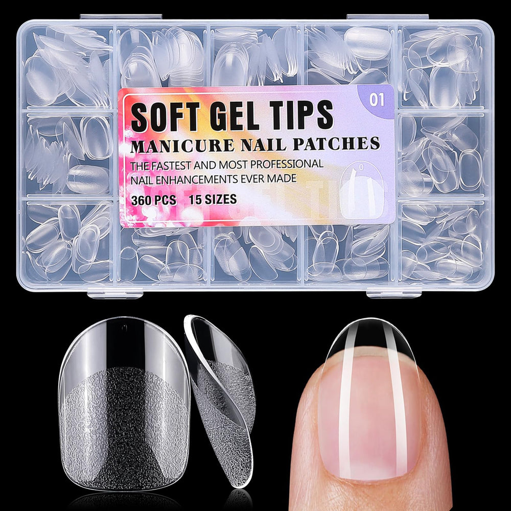 LoveOurHome front packaging showing 360 clear oval gel tips and contents