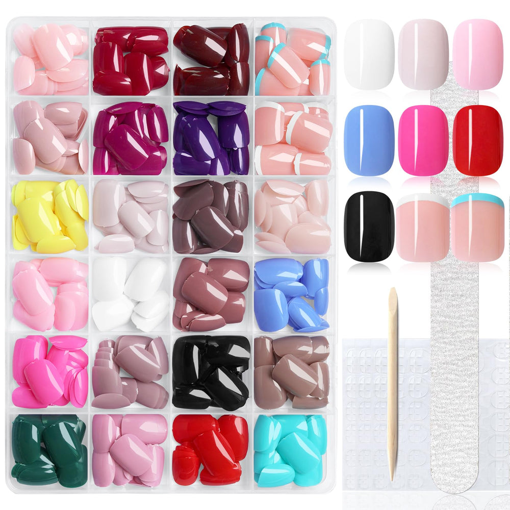 LoveOurHome front packaging showing 576-piece press-on kit and contents
