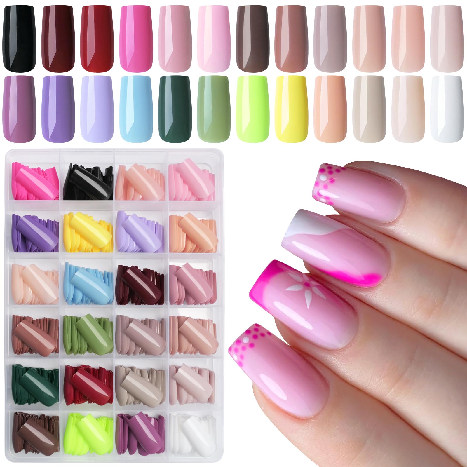 LoveOurHome front packaging showing 24-color set and 576 nails benefit instant variety