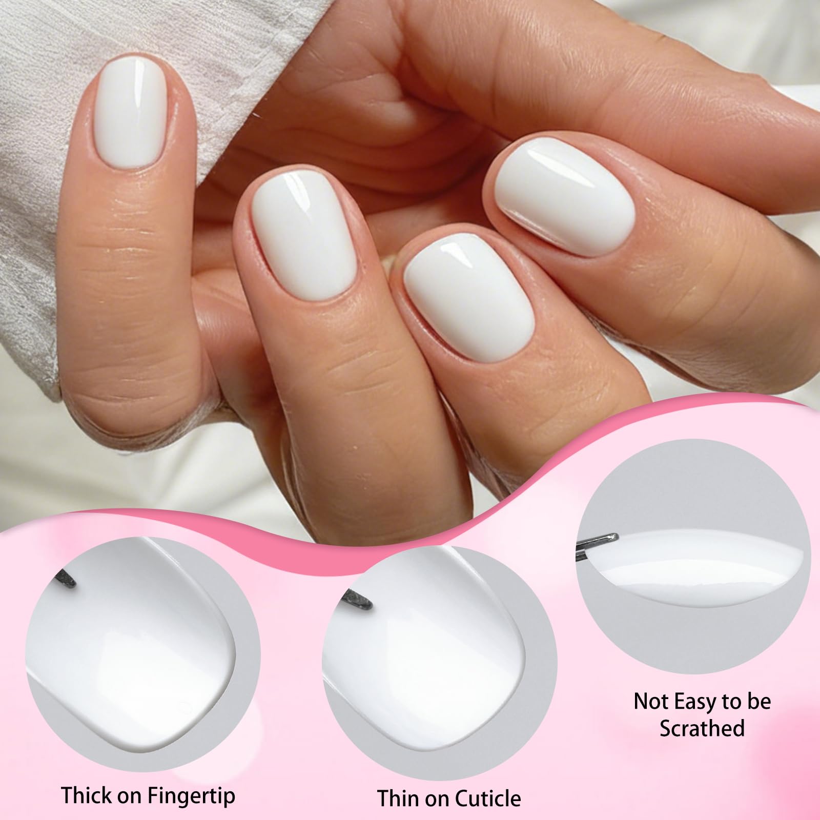 LoveOurHome nails being applied to hand demonstrating quick stick-on installation benefit time-saving
