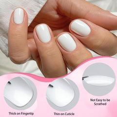LoveOurHome nails being applied to hand demonstrating quick stick-on installation benefit time-saving