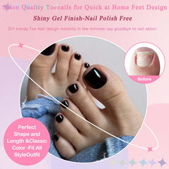 Lifestyle shot of LoveOurHome press-on toenails worn on feet, providing polished look for outings