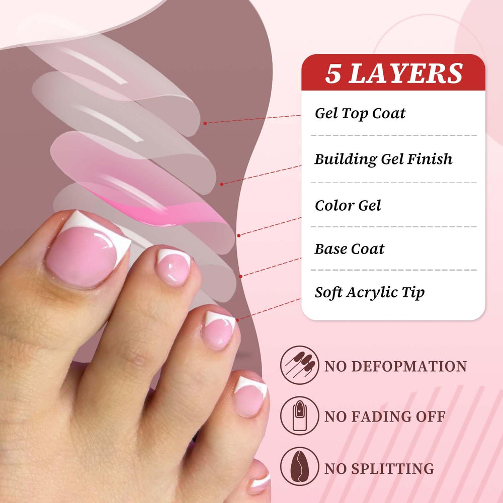 LoveOurHome press-on toenails worn on toes showing comfortable wearable look