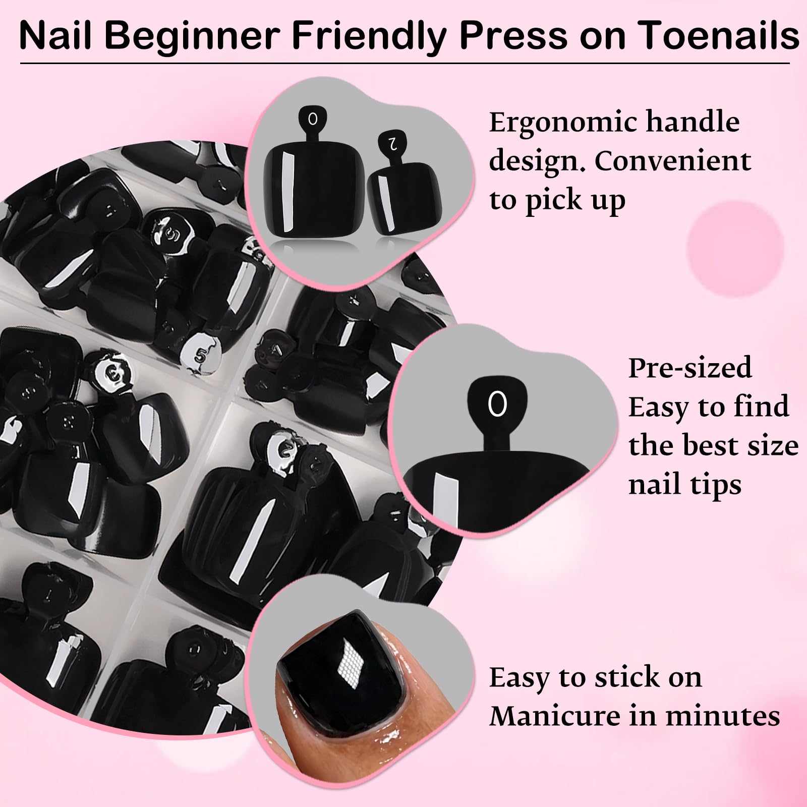 LoveOurHome press-on toenails worn with sandals for instant pedicure appeal