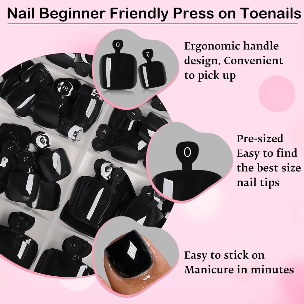 LoveOurHome press-on toenails worn with sandals for instant pedicure appeal