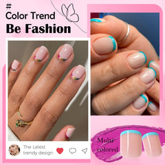 LoveOurHome lifestyle image of outfit paired with short square nails