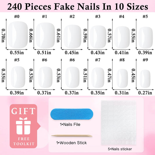 LoveOurHome nails laid out by size to show 12-size variety for a precise fit benefit customization