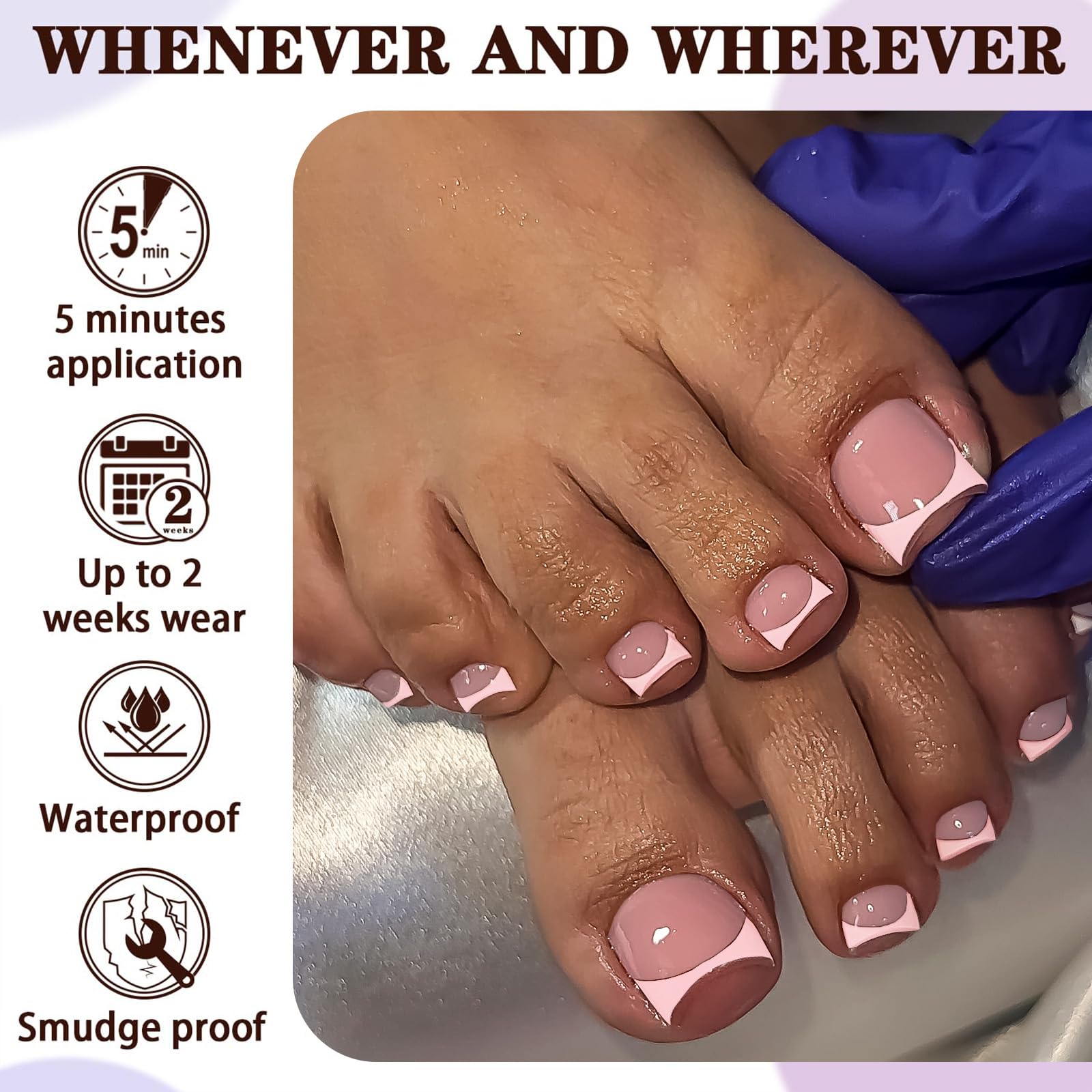 LoveOurHome toenails worn on toes in beach setting for stylish, durable look