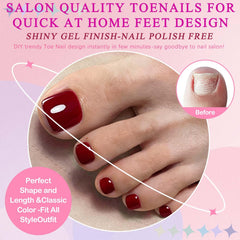 LoveOurHome press-on toenail applied on toe demonstrating comfortable everyday wear