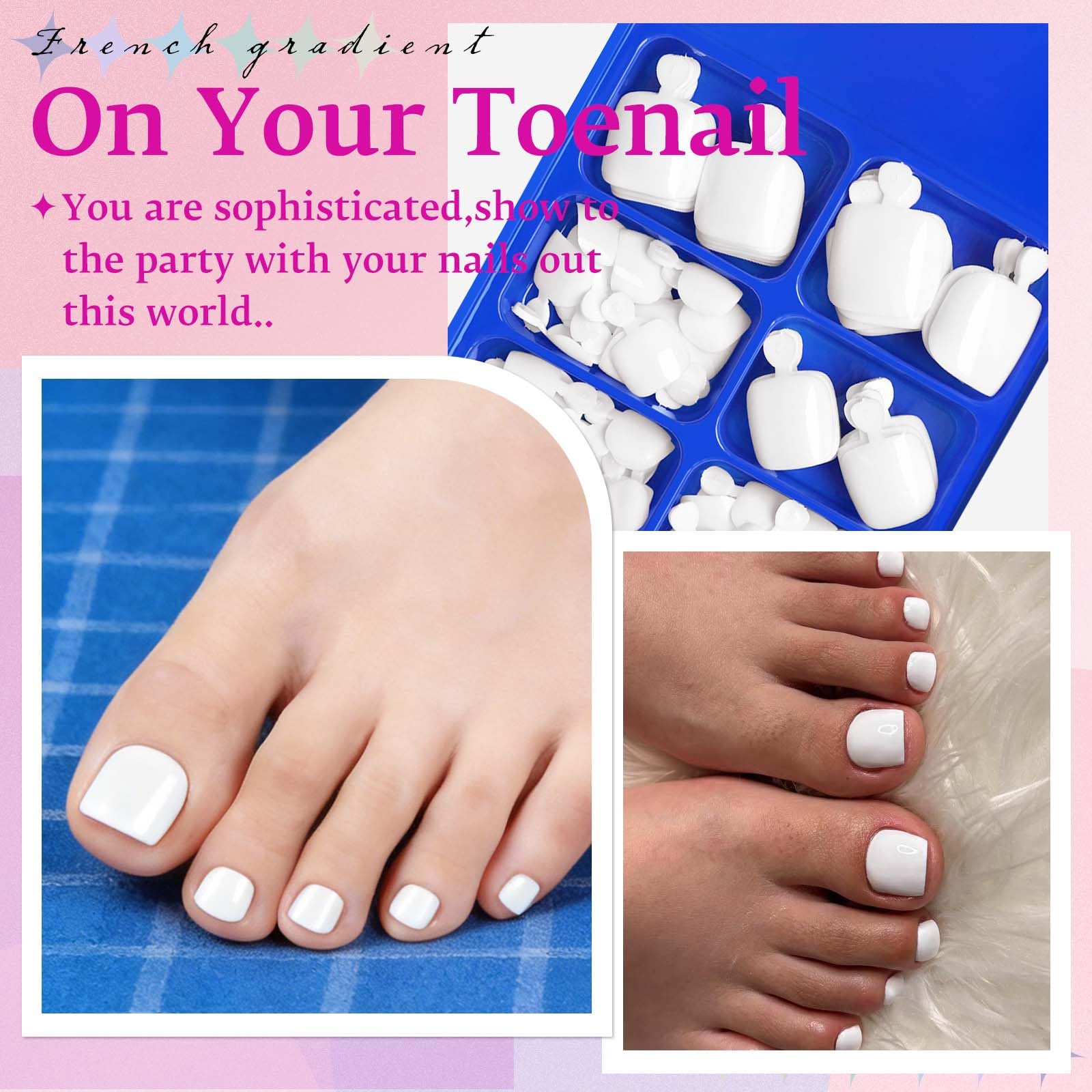 LoveOurHome toe press-on next to coin to show scale and realistic coverage