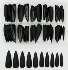 LoveOurHome nails next to a natural fingertip illustrating length and scale