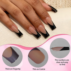 Array of LoveOurHome nail sizes and labels demonstrating 12 sizes for a custom fit benefit