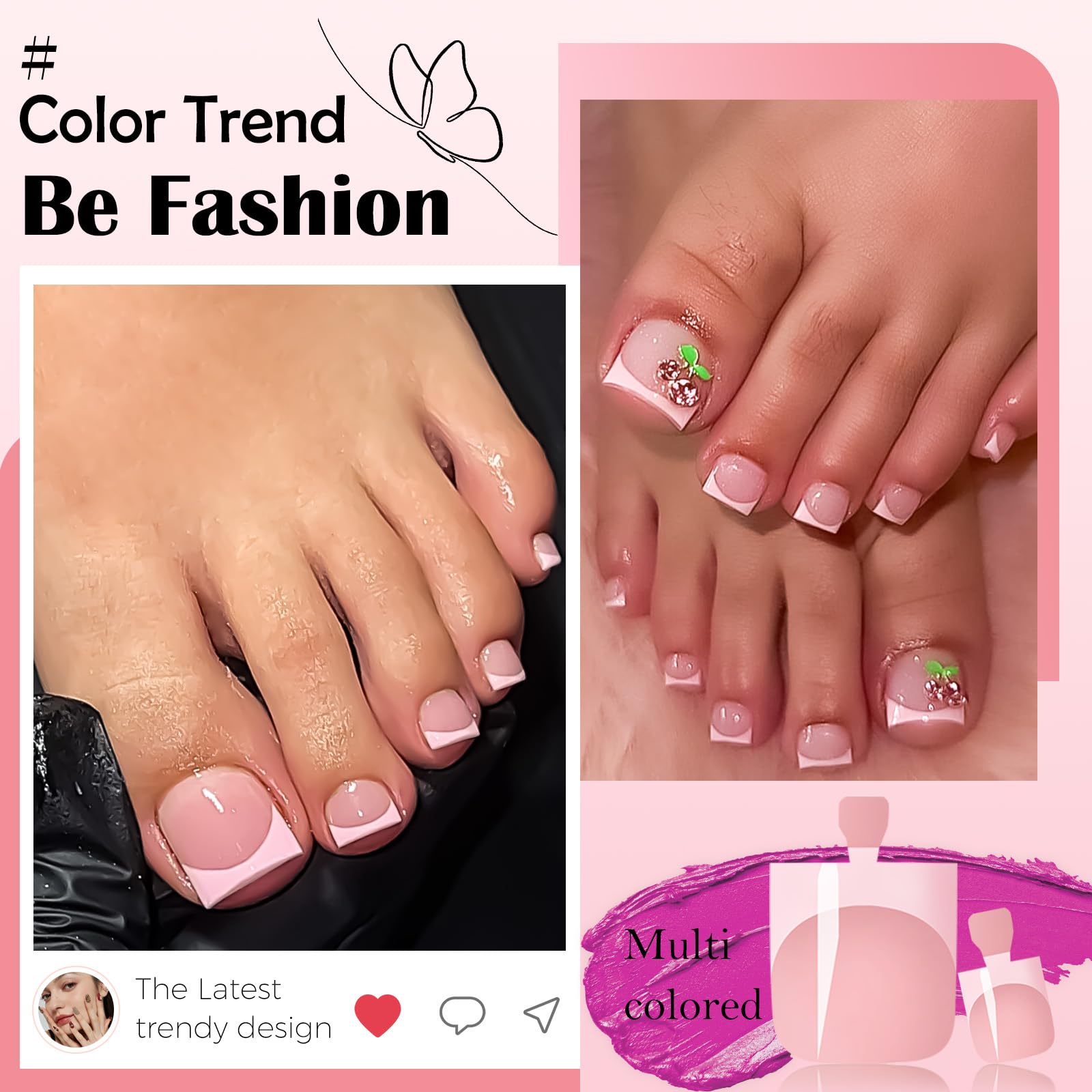 LoveOurHome nails paired with open-toe shoes showing polished pedicure effect